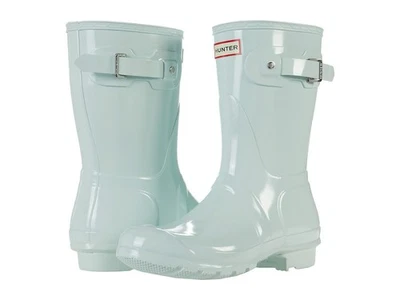 Hunter Original Botas de Lluvia Brillo Corto Menta Verde Talla 6M - Goma Impermeable Foto 1 de 4