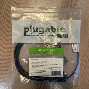 Plugable USB C to VGA Cable - 6ft, 1.8m - Imagen 1 de 1