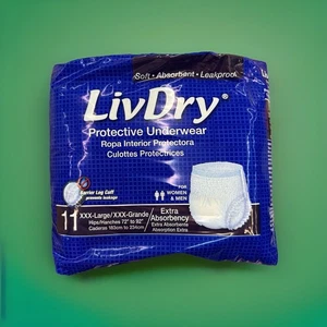 LivDry Intimo Protettivo per Incontinenza Adulto 11 Conteggi 3XL Scad: 2/2028 - Foto 1 di 3