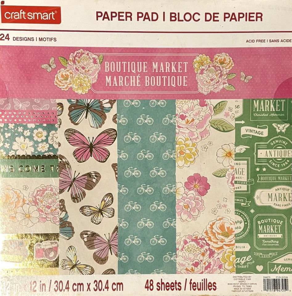 Craft Smart “Boutique Market” 12 x 12 Paper Pad — 48 Sheets - Image 1 of 1