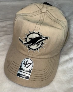 47 BRAND NFL Miami Dolphins Franchise Fitted Hat Cap Size Large Khaki NEW - Picture 1 of 7