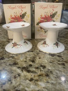 Vintage Set Of 2 Royal Albert Candle Holder - Picture 1 of 6