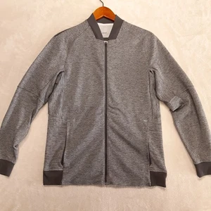 Lululemon Mens Textured Tech Bomber Jacket Sz.Medium Gray Training Running - Picture 1 of 10