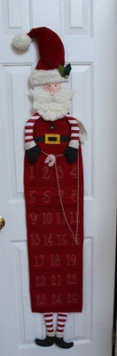 Pottery Barn Kids Skinny Santa Countdown Calendar Christmas w/Tags- VGUC - Image 1 of 4