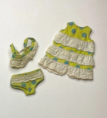 🌼Vintage Barbie Tutti 1968 Sea-Shore Shorties #3614 Solero y Bikini-Error de fábrica Foto 1 de 4