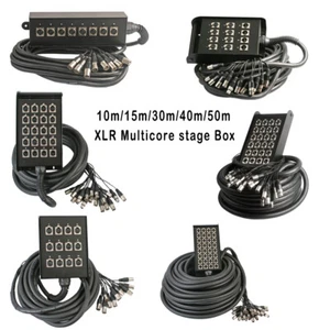 Pulse 10m/15m/30m/40m XLR Multicore Stage Box Wall Mountable 8 12 20 32 way - Picture 1 of 7