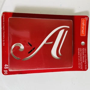 Craft Smart 1.25-2.5" Alphabet Stencils Pretty Script Upper Lower Numbers NEW - Picture 1 of 5