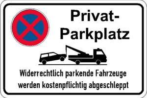Symbol Halteverbot mit Text Privatgrundstück, Privatparkplatz etc. incl. Versand - Bild 1 von 22