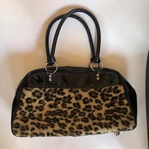 Lux de Ville Womens Faux Fur Animal Print Vamp Rockabilly Pin Up Purse Handbag - Picture 1 of 12