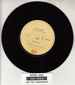 NEW WORLD Sister Jane 7" 45 rpm vinyl record NEW + juke box title strip - Picture 1 of 2
