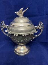 Wm. Rogers WR Quadruple Silver Plate New York # 57 Bird Sugar Bowl Spoon Holder