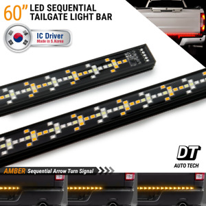 Arrow 60" LED Tailgate Light Bar Sequential Amber Turn Signal Brake Solid Beam