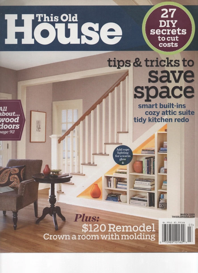This Old House Magazine March 2009 DIY Secrets Wood Doors Tips To Save Space - Image 1 of 1