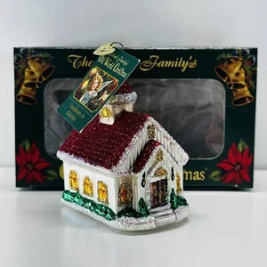 Adorno de Navidad ""Iglesia rural"" de colección de la familia Merck 2001 OWC RARO - Imagen 1 de 4