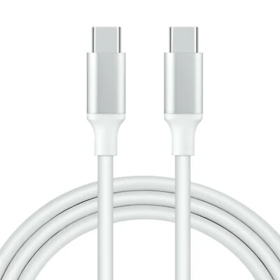White 5ft 5A Type C to USB C Type C PD 100W Charging Data Cable For Macbook Pro - Image 1 of 4