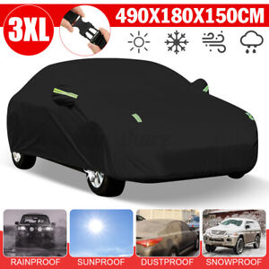 190T Full Car Cover Sedan Outdoor Scratch UV Rain Dust Resistant Waterproof 3XL