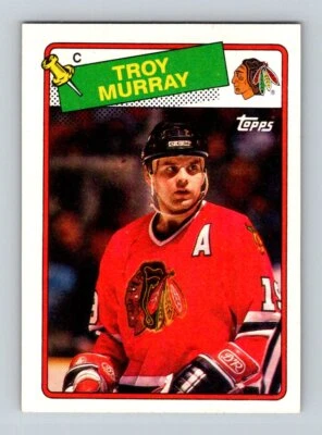 1988-89 Topps #106 Troy Murray Chicago Blackhawks Hockey - Image 1 of 2