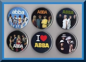 ABBA / 6 Assorted 56mm Badges - Set 7 - Chiquitita - Picture 1 of 2