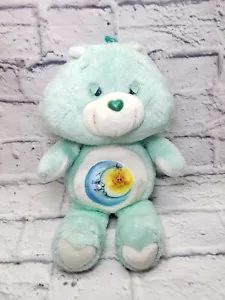 Vintage Care Bear Bedtime Plüsch 13 Zoll hellgrün Mond Sonne Schlafaugen Kenner 1983 - Bild 1 von 12