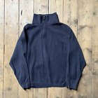 Nautica Sweatshirt Half-Zip Vintage Sports Sweater, Navy, Mens XL