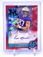 2021 Bowman University Football Chrome RED Autograph AUTO Cade Otton # 3/5