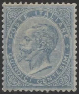 REGNO - 1863 15 C. celeste chiaro - (119/FM23) - Foto 1 di 2