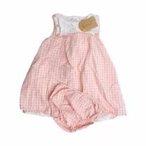 G06-Boden, 2/3Y, 0/s cotton dress (Pink/White Check/Dots) - Picture 1 of 2