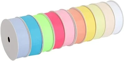 10 Roll Grosgrain Ribbon Sets - Light & Dark Colors 10 Yds each - 4 Widths - Image 1 of 4