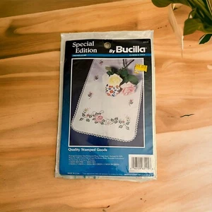 Bucilla Special Edition Dresser Scarf Flowers & Vines Stamped Embroidery Sealed - Picture 1 of 4