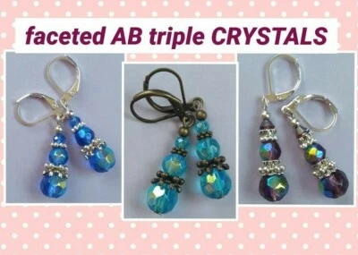 triple AB CRISTAL gotas palanca trasera hecha a mano ELIGE XX Foto 1 de 4