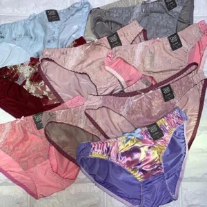 Set 10 mutandine giapponesi in nylon lucido liscio tricot pizzo taglia USA L/7 SANEI-D - Foto 1 di 4