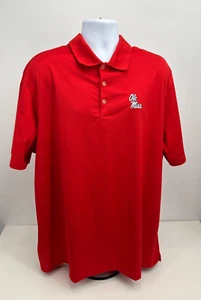 Nike Golf Dri Fit Polo Shirt - Ole Miss Rebels - Red Short Sleeve Size XXL 2X - Picture 1 of 6