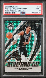 2023 Mosaic Victor Wembanyama RC Give And Go Green Mosaic Prizm #12 PSA 9 - Picture 1 of 2