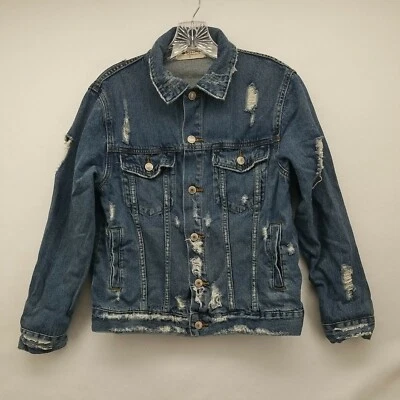 ВПЕЧАТЛЕНИЯ ЖЕНЩИН КУРТКА СИНИЙ МАЛЕНЬКИЙ S COTTO ДЖИНСОВОЙ ТКАНИ JEAN ИСКУССТВЕННО СОСТАРЕННЫЙ - Изображение 1 из 4