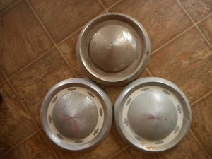 1955 56 ? Chevy Chevrolet Dish Vintage Hubcap AS IS Used Abused Lot of 3 - Picture 1 of 8