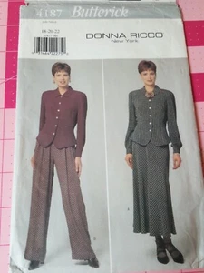 Butterick Pattern 4187 Shirt Jacket Top Flared Skirt Pants Sizes 18 20 22 UNCUT - Picture 1 of 5
