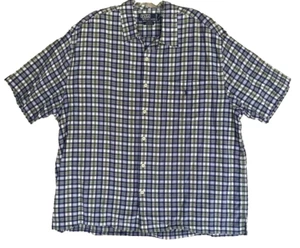 Polo Ralph Lauren Adams Mens XL Blue Green Plaid Button Up Short Sleeve Shirt - Picture 1 of 13