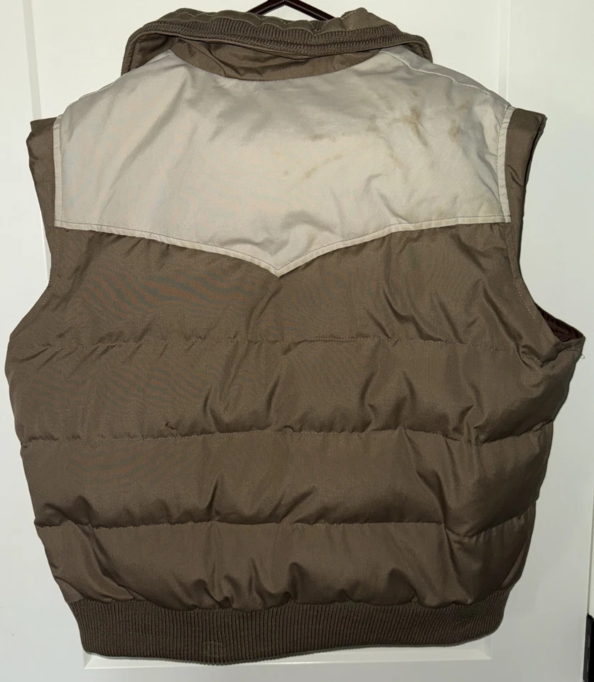 Chaleco acolchado vintage Ski Daddle marrón/bronceado para hombre talla: XL Foto 1 de 4