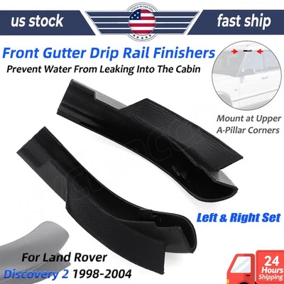 For Land Rover Discovery 2 Front Gutter Drip Rail Finishers Trim | Left & Right Foto 1 de 4