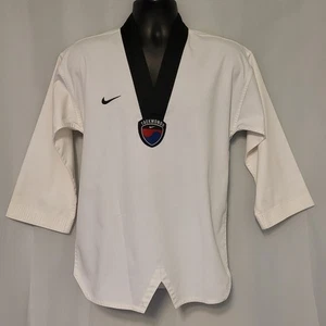 Vintage Nike Korea Taekwondo weiß Karate Kimono bestickt Swoosh Logo 6/160 US XS - Bild 1 von 9