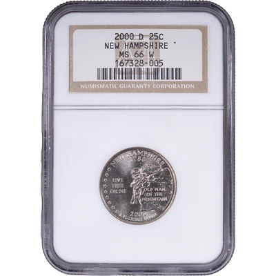 2000-S Clad New Hampshire State Quarter - Proof ~ NGC PF 69 ULTRA CAMEO - Image 1 of 2