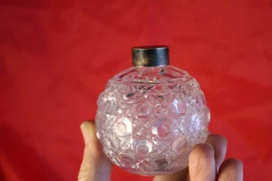 Antiker viktorianischer Sterlingsilber Stopfen geschliffenes Glas Parfüm Flakon London 1893 - Bild 1 von 13