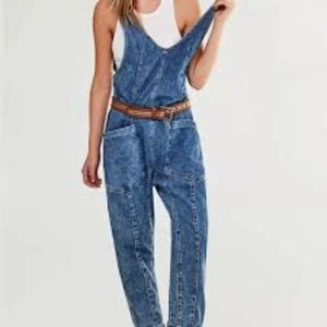 We The Free People High Roller Minimalist Blue Denim Womens S Overalls Jumpsuit - Picture 1 of 11