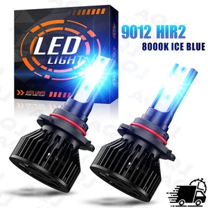 Ice Blue 8000K 9012 LED Headlight Hi/Lo Beam For Ford Cadillac ATS 2013-2018 - Picture 1 of 11