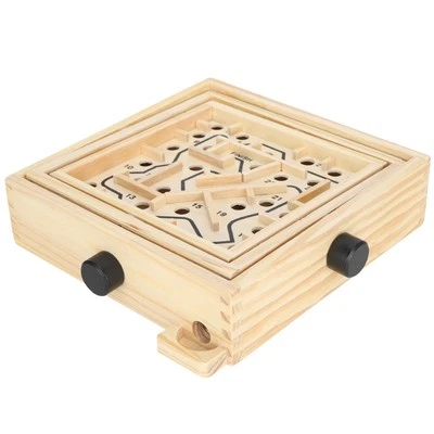 Holz Labyrinth Spiel Labyrinth Board Track Ball Puzzle Gaming Lernspielzeug AK - Bild 1 von 4