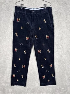 Polo Ralph Lauren Cordhose blau bestickt Ente Jagd Waffen Größe 34x30 - Bild 1 von 15