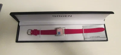 Reloj de mujer vintage Gruen bandera americana esfera cuadrada nuevo en caja Foto 1 de 4