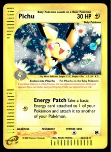 ✅Pokemon Pichu Holo Tarjeta Rara 22/165 Expedición Base Set E-Reader ✅REMOLINO ✅2C6✅ - Imagen 1 de 4