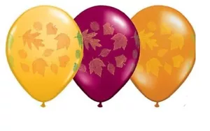 12 BALLOONS party AUTUMN LEAF leaves fall Harvest wedding gender reveal favors - Picture 1 of 1