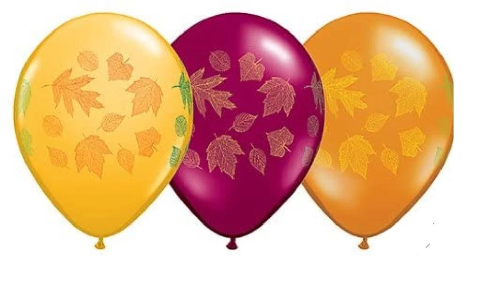 12 BALÕES festa FOLHA DE OUTONO folhas outono colheita casamento gênero revelar favores - Imagem 1 de 1